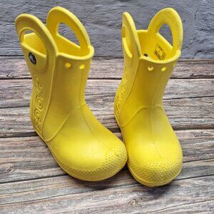 Crocs Kids Yellow Rubber Boots, Kids Handle it Rain Boots Size 7